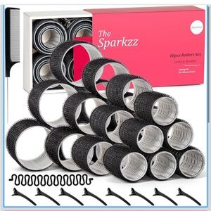 Black Hair Rollers Set